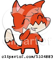 Clipart Of A Cartoon Happy Fox Giggling Royalty Free Vector Illustration by lineartestpilot