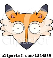 Clipart Of A Cartoon Fox Fac Royalty Free Vector Illustration by lineartestpilot