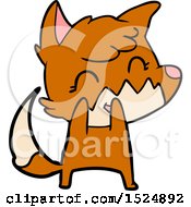 Clipart Of A Cartoon Happy Fox Giggling Royalty Free Vector Illustration