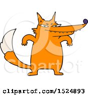 Poster, Art Print Of Cartoon Tough Orange Fox