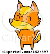 Clipart Of A Cartoon Fox Shrugging Royalty Free Vector Illustration