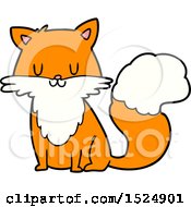 Poster, Art Print Of Cartoon Happy Fox Or Cat Sitting