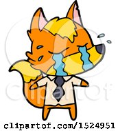 Poster, Art Print Of Cartoon Sad Little Business Fox