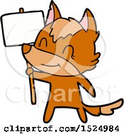 Poster, Art Print Of Fox Holding A Sign