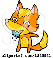 Cartoon Clipart Of A Fox Drooling by lineartestpilot
