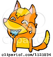 Cartoon Clipart Of A Fox Drooling by lineartestpilot