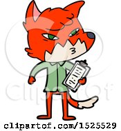 Poster, Art Print Of Fox Scientist Holding A Clipboard