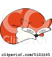 Poster, Art Print Of Cartoon Curled Up Fox