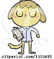 Cute Cartoon Dog Wearing Office Shirt by lineartestpilot