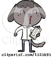 Cute Cartoon Dog Wearing Office Shirt by lineartestpilot