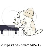 Poster, Art Print Of Cartoon Dog Rocking Out On Piano