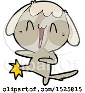 Cartoon Laughing Dog Kicking