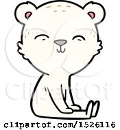 Poster, Art Print Of Happy Cartoon Polar Bear Sitting