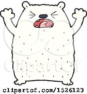 Poster, Art Print Of Cartoon Polar Bear Roaring