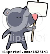 Poster, Art Print Of Cartoon Bear With Protest Sign