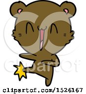 Poster, Art Print Of Happy Bear Kicking Cartoon