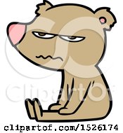 Poster, Art Print Of Angry Bear Cartoon Sitting