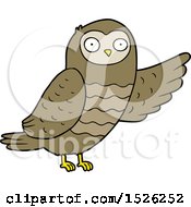 Cartoon Owl Pointing