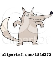 Sly Cartoon Wolf