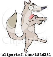 Poster, Art Print Of Crazed Cartoon Wolf