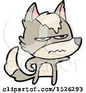 Cartoon Annoyed Wolf