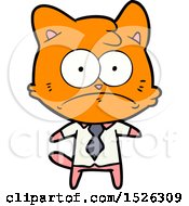 Poster, Art Print Of Cartoon Nervous Business Cat