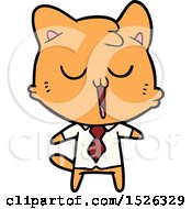 Cartoon Cat In Shirt And Tie