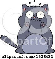 Poster, Art Print Of Cartoon Worried Cat