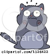 Cartoon Worried Cat by lineartestpilot