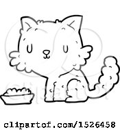 Poster, Art Print Of Cartoon Cat And Food