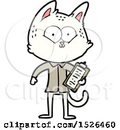Cartoon Cat With Clipboard