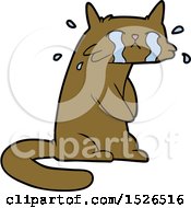 Poster, Art Print Of Cartoon Crying Cat