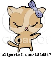 Poster, Art Print Of Cute Cartoon Cat With Bow