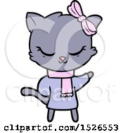 Poster, Art Print Of Cute Cartoon Cat With Bow