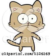 Poster, Art Print Of Cartoon Nervous Cat