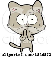 Poster, Art Print Of Cartoon Nervous Cat