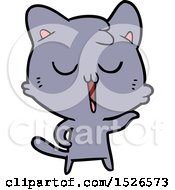 Poster, Art Print Of Cartoon Cat Singing