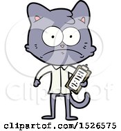 Cartoon Cat With Clipboard