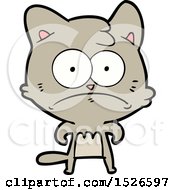 Poster, Art Print Of Cartoon Nervous Cat