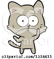 Poster, Art Print Of Cartoon Nervous Cat