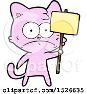 Poster, Art Print Of Cartoon Nervous Cat