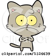 Poster, Art Print Of Cartoon Nervous Cat