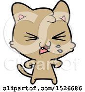 Poster, Art Print Of Cartoon Hissing Cat