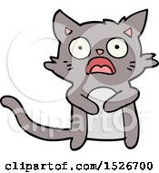 Poster, Art Print Of Cartoon Horrified Cat