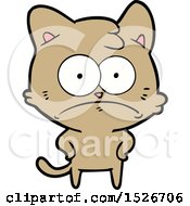 Poster, Art Print Of Cartoon Nervous Cat