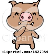 Poster, Art Print Of Angry Cartoon Pig