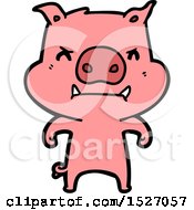 Poster, Art Print Of Angry Cartoon Pig