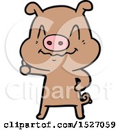 Poster, Art Print Of Nervous Cartoon Pig