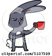 Poster, Art Print Of Cartoon Rabbit With Coffee