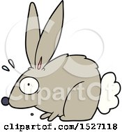 Poster, Art Print Of Cartoon Frightened Rabbit